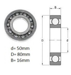 ŁOŻYSKO KULKOWE 6010 DDU CM