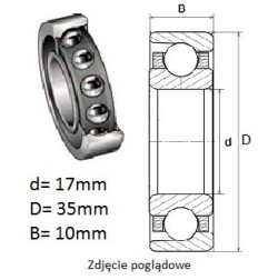 ŁOŻYSKO SKOŚNE JEDNORZĘ. 7003  B