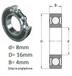 ŁOŻYSKO NIERDZEWNE KULKOWE 688 ZZ H EZO