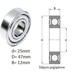 ŁOŻYSKO  KULKOWE 6005 ZZ C3
