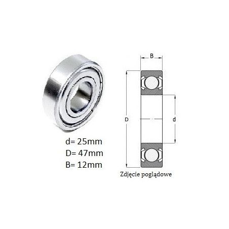 ŁOŻYSKO  KULKOWE 6005 ZZ C3