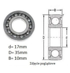 ŁOŻYSKO  KULKOWE 6003 FŁT POLAND