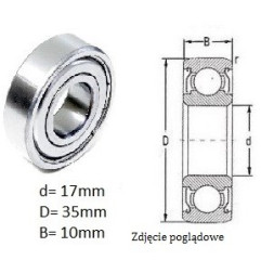 ŁOŻYSKO  KULKOWE 6003 ZZ C3 E