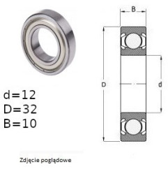 ŁOŻYSKO  KULKOWE 6201 ZZ