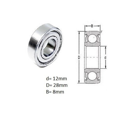 ŁOŻYSKO  KULKOWE 6001 2RS C3
