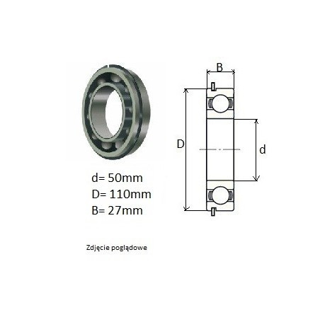 ŁOŻYSKO  KULKOWE 6310 NR NSK