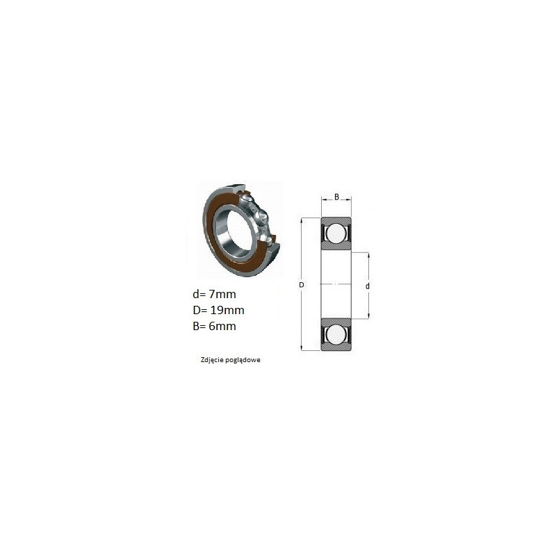 ŁOŻYSKO  KULKOWE 607 2RS C3