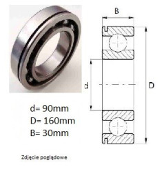 ŁOŻYSKO  KULKOWE 62182RS PBF  Kraśnik (opak. 1 szt.)