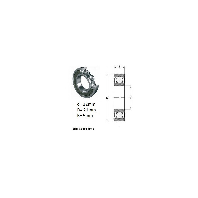 ŁOŻYSKO NIERDZEWNE KULKOWE SS 6801 2RS