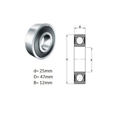 ŁOŻYSKO  KULKOWE 6005 2RS 