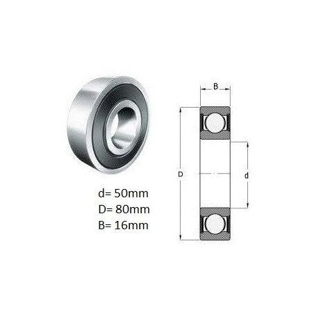 ŁOŻYSKO  KULKOWE 6010 2RS 