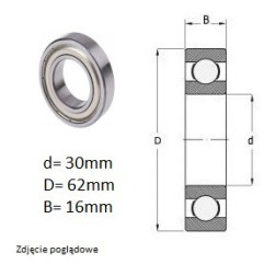 ŁOŻYSKO  KULKOWE 6206 ZZ - 
