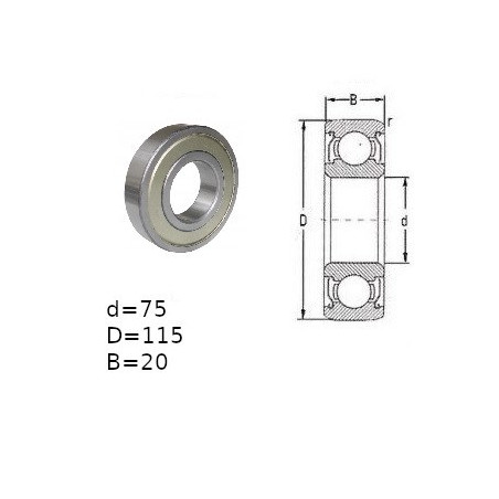 ŁOŻYSKO  KULKOWE 6015 ZZ 