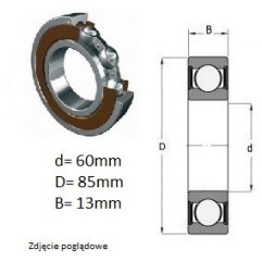 ŁOŻYSKO KULKOWE 61912 2RS 