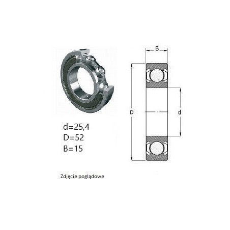 ŁOŻYSKO  KULKOWE 6205 ZZ  1" 