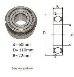ŁOŻYSKO  KULKOWE 6212 ZZ  NR 