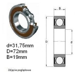 ŁOŻYSKO  KULKOWE 6306 2RS CZECH  31.75x72x19