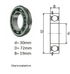 ŁOŻYSKO  KULKOWE 6306 ZZ NR  PBG 