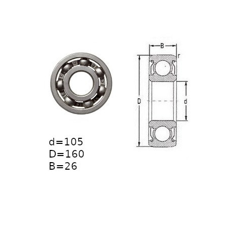 ŁOŻYSKO  KULKOWE 6021 C3  Kraśnik (opak. 1 szt.)