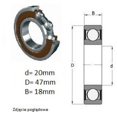 ŁOŻYSKO  KULKOWE 62204 2RS C3 CZECH