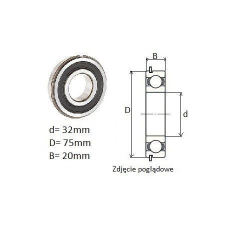 ŁOŻYSKO KULKOWE 63/32 DDU C3