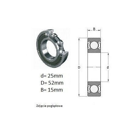 ŁOŻYSKO KULKOWE 6205 ZZ C3 NSK/P (opak. folia)