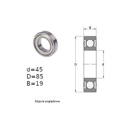 ŁOŻYSKO  KULKOWE 6209 ZZ C3 