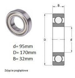 ŁOŻYSKO  KULKOWE 6219 ZZ 