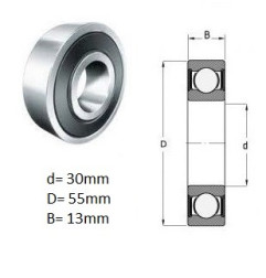 ŁOŻYSKO  KULKOWE 6006 2RS- 