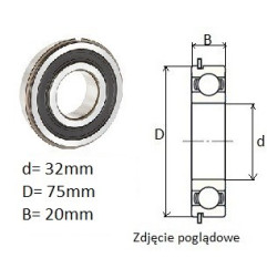 ŁOŻYSKO KULKOWE 63/32 2RS NR