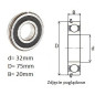 ŁOŻYSKO KULKOWE 63/32 2RS NR