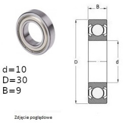 ŁOŻYSKO  KULKOWE 6200 ZZ C3 