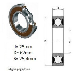 ŁOŻYSKO  KULKOWE 63305 2RS 