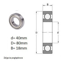 ŁOŻYSKO  KULKOWE 6208 ZZ  C3  Kraśnik (opak. 27 szt.)