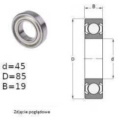 ŁOŻYSKO  KULKOWE 6209 ZZ  Kraśnik (opak. 24 szt.)