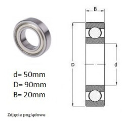 ŁOŻYSKO KULKOWE 6210 ZZ NR
