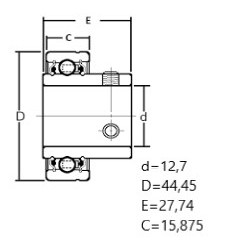 ŁOŻYSKO KUL. PROSTE JEDNORZĘDOWE 7608 DLG 12,7X44,45X27,74-15,875 CZECH