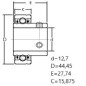 ŁOŻYSKO KUL. PROSTE JEDNORZĘDOWE 7608 DLG 12,7X44,45X27,74-15,875 CZECH