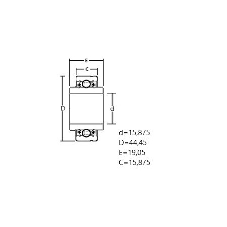 ŁOŻYSKO KUL. PROSTE JEDNORZĘDOWE 7510 DLG 15,875X44,45X19,05-15,875 CZECH