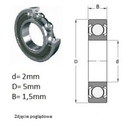 ŁOŻYSKO  KULKOWE 682 ZZ P6 CZECH