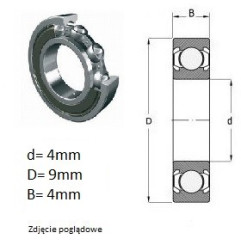 ŁOŻYSKO  KULKOWE 684ZZ , MINIATUROWE