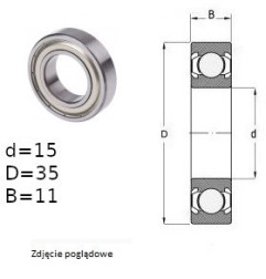 ŁOŻYSKO NIERDZEWNE KULKOWE 6202 ZZ