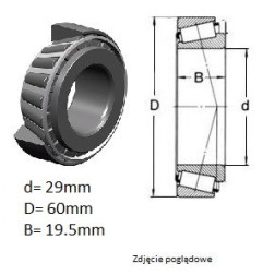 ŁOŻYSKO  SKRZ.BIEG. 29x60x19,55±0.050 RENAULT typ skrz.:PK1,PK7,PK9 (7703090563)