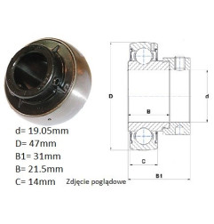 ŁOŻYSKO  SAMONASTAWNE AEL 204-012D1 