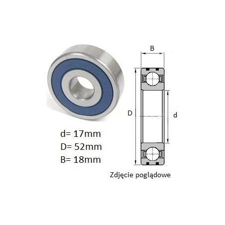 ŁOŻYSKO  KULKOWE B17-116 D 2RS 