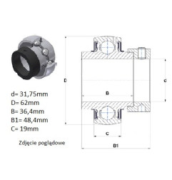 ŁOŻYSKO  SAMONASTAWNE  EX206 20 G2 