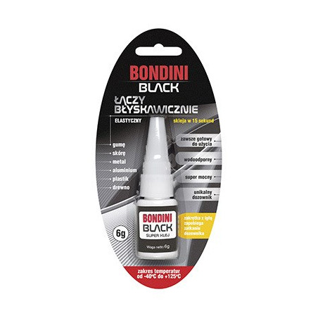 KLEJ - BONDINI-PLUS "czarny"  6g  ( 02-113 ) wodoodporny  ( op.24szt. )