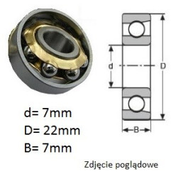 ŁOŻYSKO  KULKOWE SKOŚNE E-7 