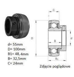 ŁOŻYSKO  SAMONASTAWNE  ES211 G2      55x100x48.4/24