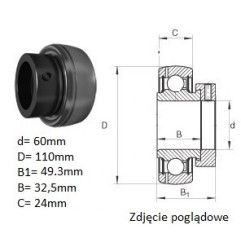 ŁOŻYSKO  SAMONASTAWNE  ES212  G2     60x110x49.3/24